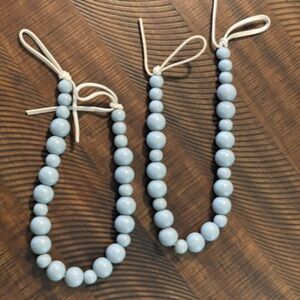 Gray Wood Beads Curtain Tiebacks